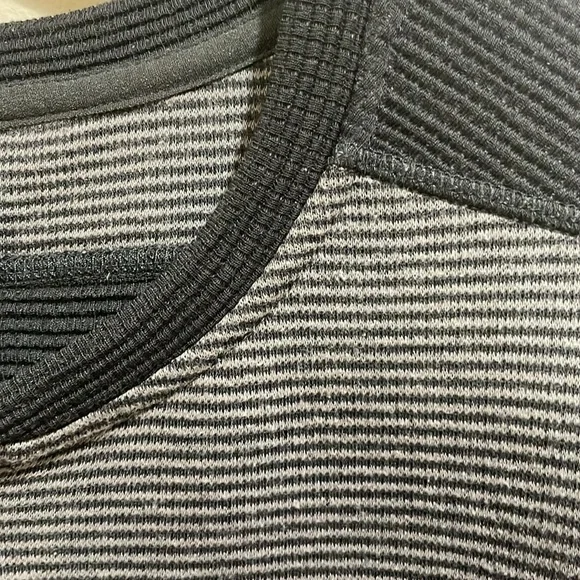 Avalanche 3 Snap Front Gray Blue Striped Thermal Long Sleeve Shirt Siz… - Picture 6 of 9